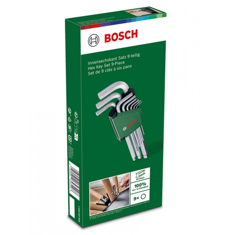 Bosch Allen Anahtar Takımı Hex 9 Parça 1600 A02 BX9