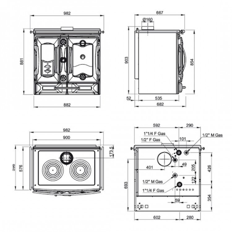 La Nordica Termo Suprema Compact DSA Kuzine Soba Antrasit 7015844