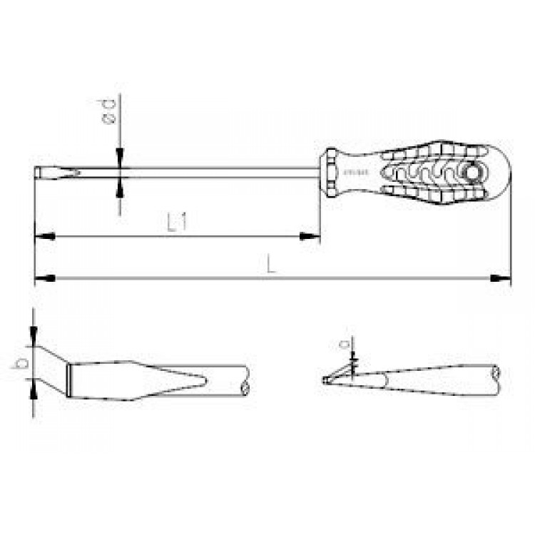 İzeltaş 4100170480 Kraft Serisi Düz Uçlu Tornavida 4x80