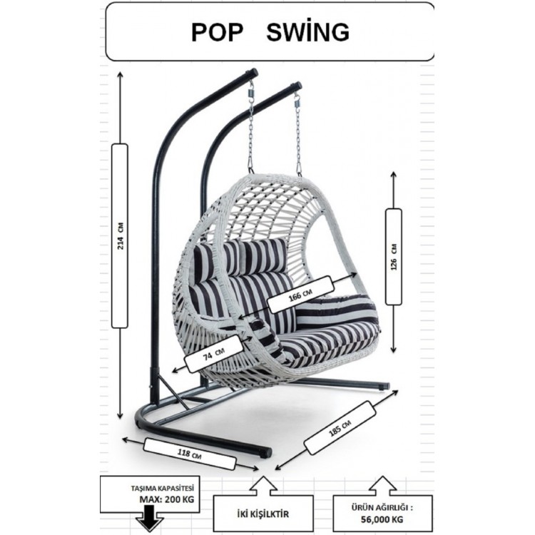 Babahçe Pop Bahçe Salıncak Swing Garden İki Kişilik