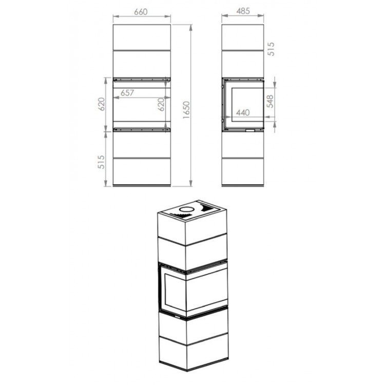 A Caminetti Scandinavian Şömine 65 WH Beyaz