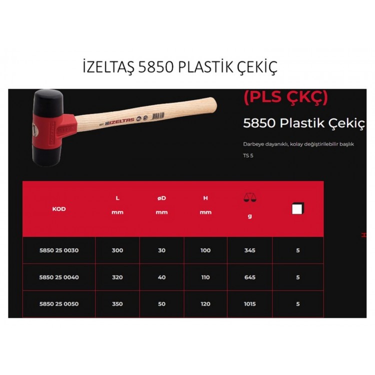 İzeltaş Plastik Çekiç 5850 25 0030