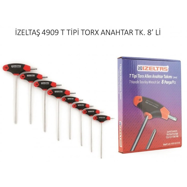 İzeltaş T Tİpi Torx Allen Anahtarlar 8 Li 4909 00 8108